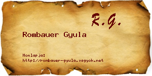 Rombauer Gyula névjegykártya